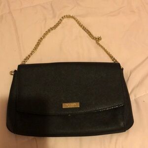 DKNY Black and Gold Shoulder Bag Sleek Design
